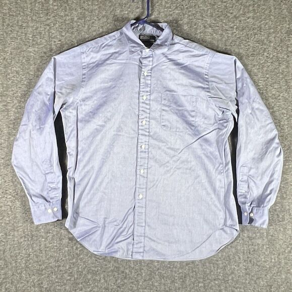 Polo Ralph‎ Lauren Shirt Mens Size 16 36/37 Purple Blue Andrew Classic Fit - Picture 1 of 6